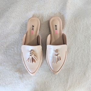 *New* Nude Tassel Mules